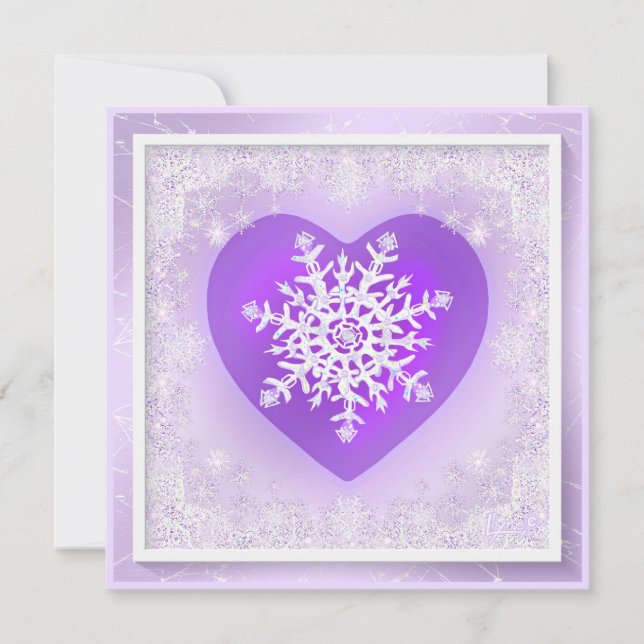 Purple snowflake invitation (Front)