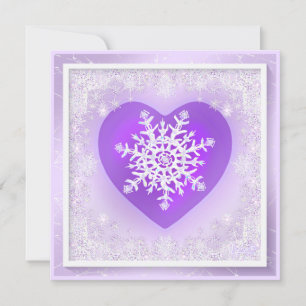 Purple snowflake invitation