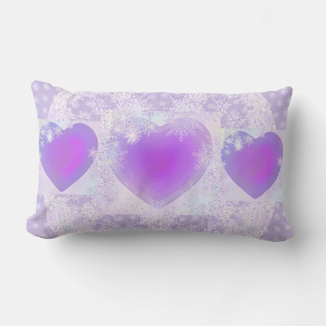 Purple snowflake lumbar cushion (Front)
