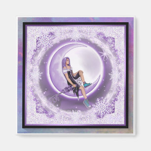 Purple snowflake magnet