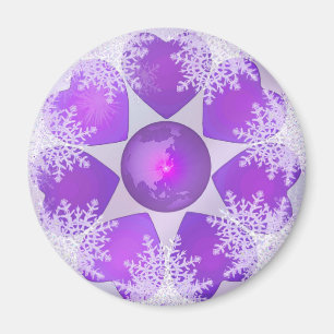 Purple snowflake magnet