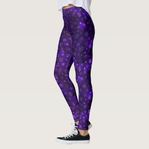 Purple Snowflake Medley Ladies Leggings