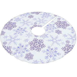Purple Snowflake Pattern Brushed Polyester Tree Skirt