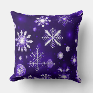 Purple Snowflake Pattern Cushion