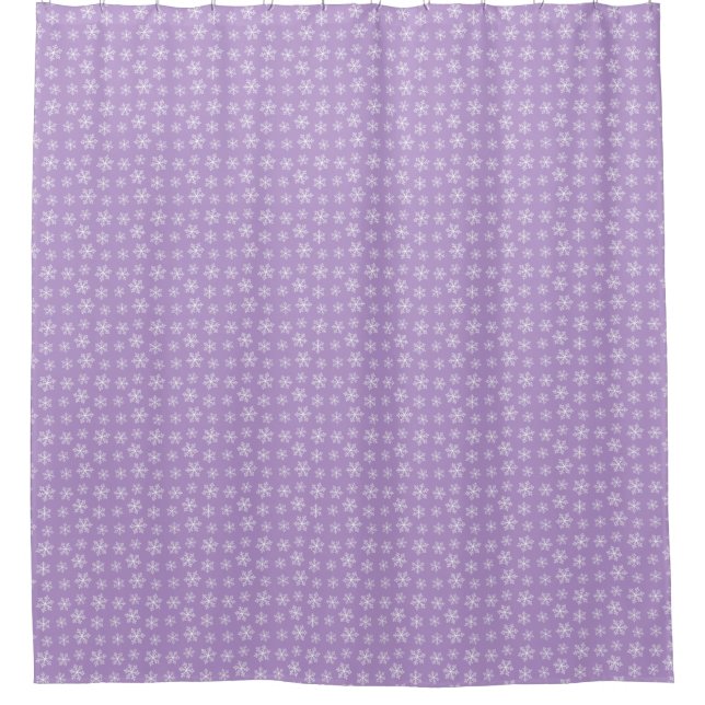 Purple Snowflake Shower Curtain (Front)