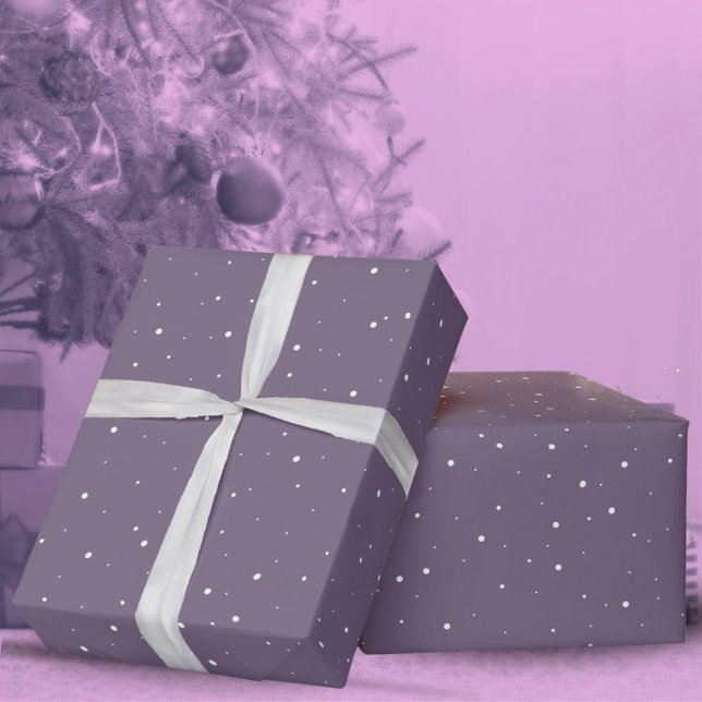 Purple Snowflake Snow Winter Christmas Holidays Wrapping Paper (Creator Uploaded)