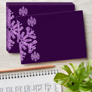 Purple Snowflake Winter Birthday Envelope