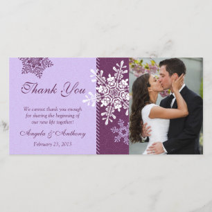 Purple Snowflake Winter Wedding Thank You