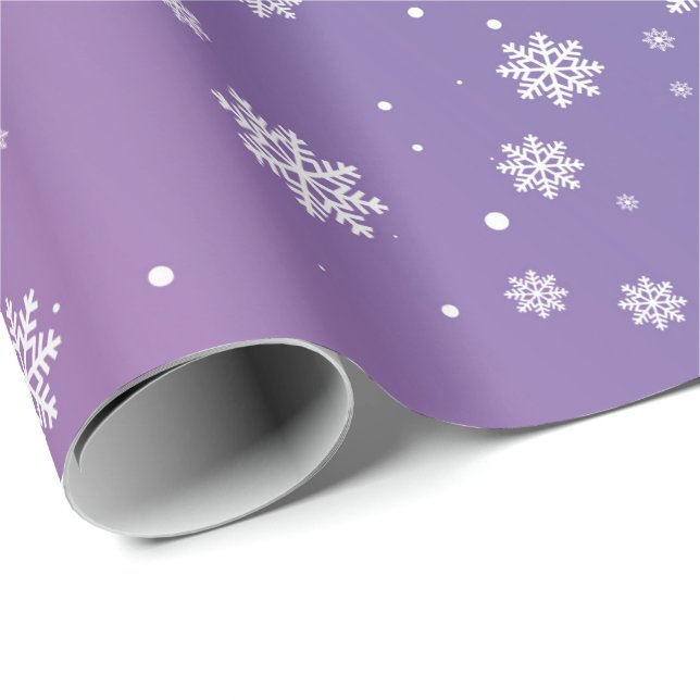 Purple Snowflake Wrapping Paper (Roll Corner)