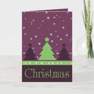 Purple Snowflakes Christmas Card