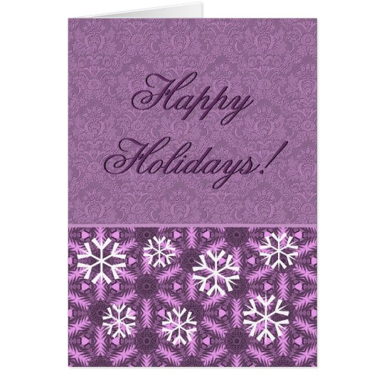 Purple Snowflakes - Happy Holidays! Card