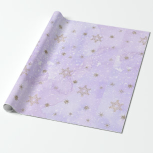 Purple Snowflakes Holiday Wrapping Paper