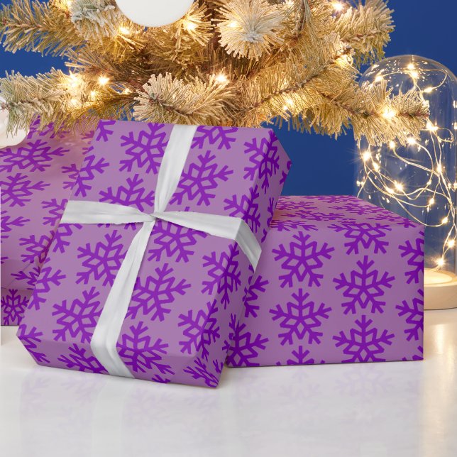 Purple Snowflakes Wrapping Paper (Holidays)