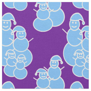 Purple Snowmen Fabric