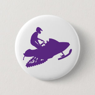Purple-Snowmobiler 6 Cm Round Badge