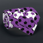 Purple Soccer Ball Collage - Two Sides Tie<br><div class="desc">Purple Collage Soccer Ball Tie - Two side print. A great gift for a soccer player, football fan or soccer team coach, a fun sports design featuring a collage image of football soccer balls. ⭐99% of my designs in my store are done in layers. This makes it easy for you...</div>