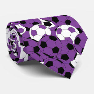 Purple Soccer Ball Collage - Two Sides Tie