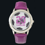 Purple Soccer Ball Girl's Watch<br><div class="desc">Sports themed design.</div>