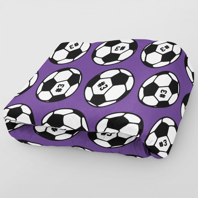 Purple Soccer Ball Number Pattern Fleece Blanket (Creator Uploaded)
