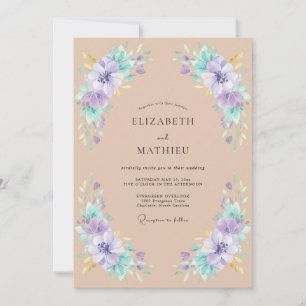 Purple Soft Blossom Spring Wedding Invitation