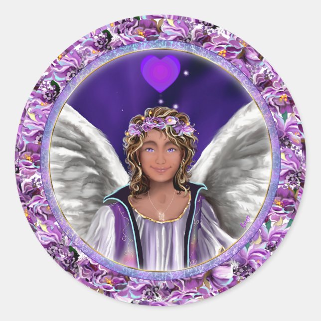 Purple Soul  Classic Round Sticker (Front)