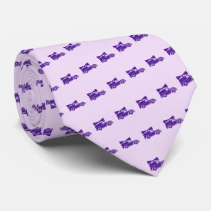 Purple Sound Car Necktie (White Back, )