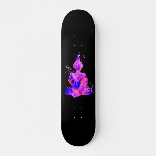 Purple Space Budda Silhouette Skateboard (Front)