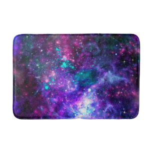 Purple Space Galaxy Cosmic Spacey Teal Pink Sky Bath Mat