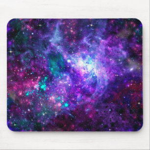 Purple Space Galaxy Cosmic Spacey Teal Pink Sky Mouse Pad