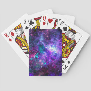 Purple Space Galaxy Cosmic Spacey Teal Pink Sky Playing Cards