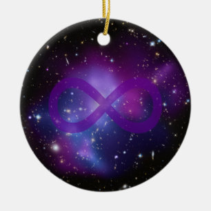Purple Space Image Ceramic Tree Decoration
