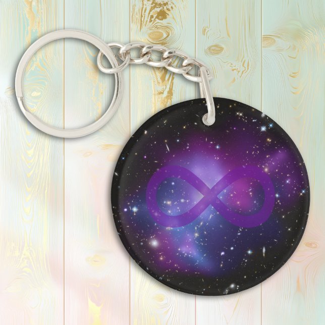Purple Space Image Key Ring (Purple Space Image Keychain)