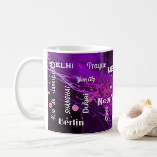 purple space marble swirl Mega city  Coffee Mug