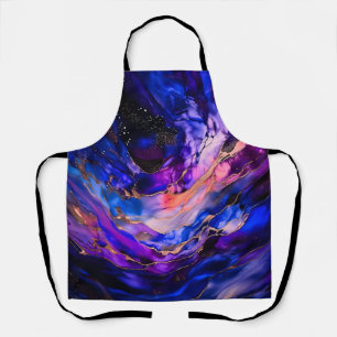 Purple Space Nebula in Alcohol Ink Apron