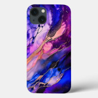 Purple Space Nebula in Alcohol Ink