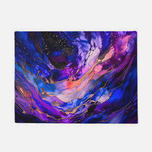 Purple Space Nebula in Alcohol Ink Doormat