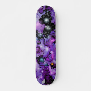 Purple Space nebula Stars 7 3/4" Skateboard Deck