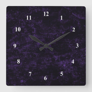Purple Space Square Wall Clock
