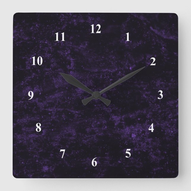 Purple Space Square Wall Clock (Front)