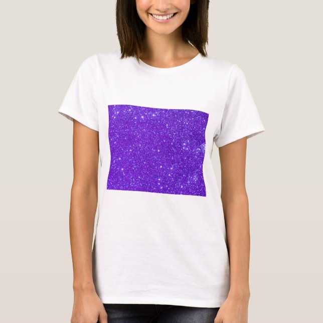 Purple Sparkle Glitter Custom Design Your Own T-Shirt (Front)