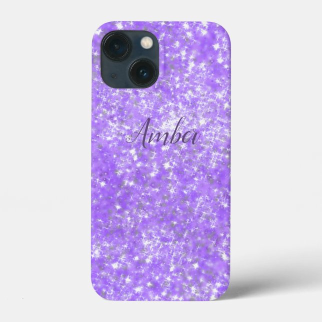 Purple Sparkle Glitter Elegant Personalised Case-Mate iPhone Case (Back)