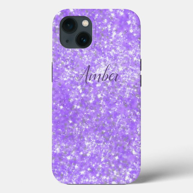 Purple Sparkle Glitter Elegant Personalised Case-Mate iPhone Case (Back)