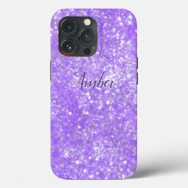Purple Sparkle Glitter Elegant Personalised Case-Mate iPhone Case (Back)