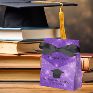 Purple Sparkle Graduation Custom 2025 Chic Party Favour Box