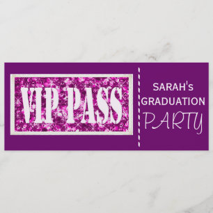 Purple sparkle Graduation party Invitation