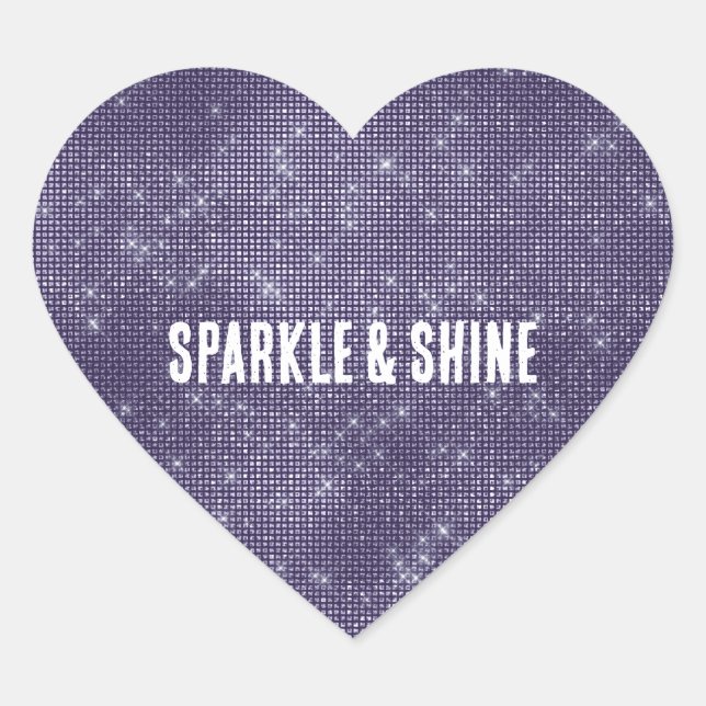 Purple Sparkle Heart Sticker (Front)