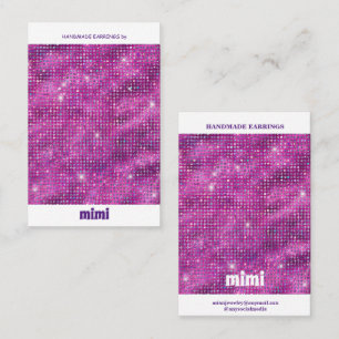 Purple Sparkle Luxury Earring Display Business Card