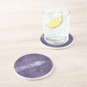 Purple Sparkle Personalised Quote   Coaster