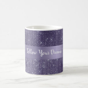 Purple Sparkle Personalised Quote Coffee Mug