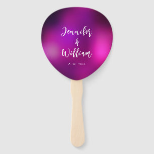 Purple Sparkle Silver String Lights Wedding Hand Fan